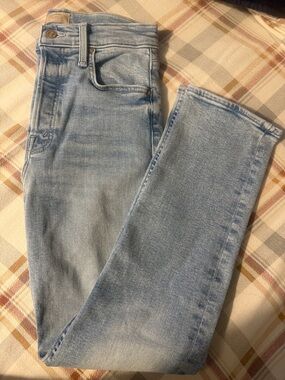 MOTHER High-Rise Light Blue Jeans